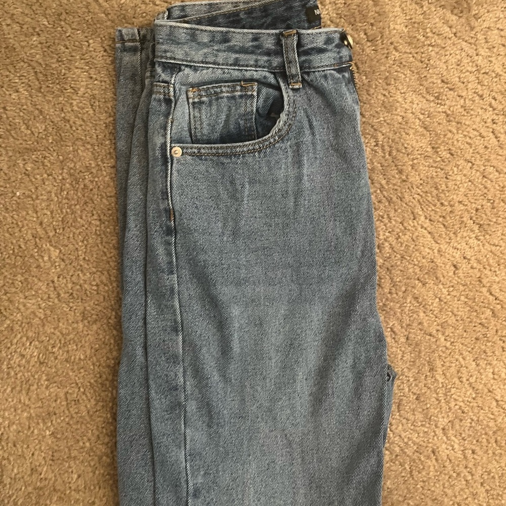 Nasty Gal Blue Straight Jeans Classic Denim